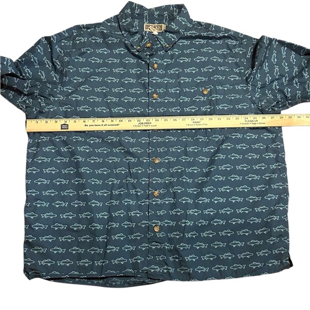 Duluth Trading Fish Print Button Down Long Sleeve Shirt Size 2XL - Picture 4 of 5